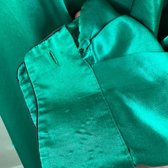 Vintage Victoria's Secret Emerald Green Black Embellished Caftan Night Gown M - Picture 6 of 12